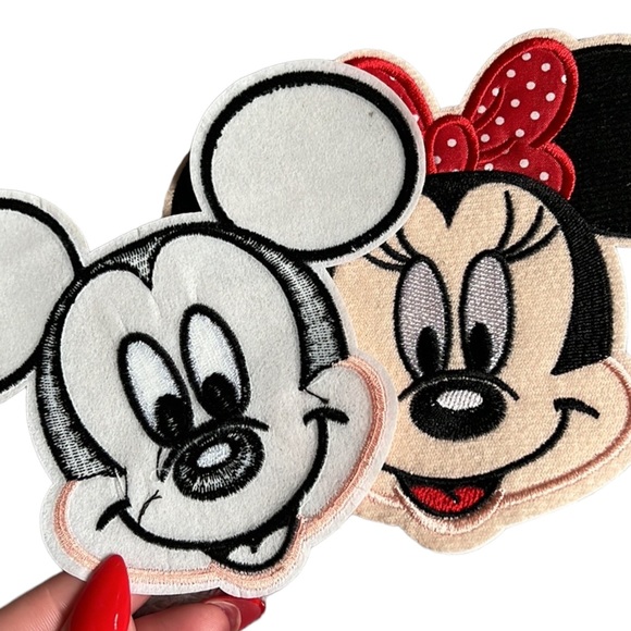 Minnie Mickey Mouse Patches 2 PC Oversized Disney Kids Large Iron On Embroidered - Picture 3 of 4